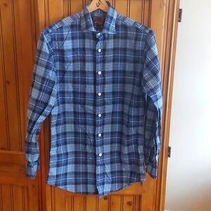 Cremieux blue plaid button up shirt